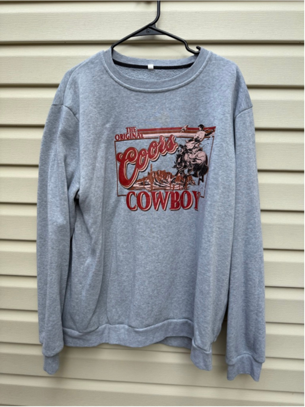 Coors Cowboy Graphic Sweatshirt Gray Western Rodeo Crewneck 2X